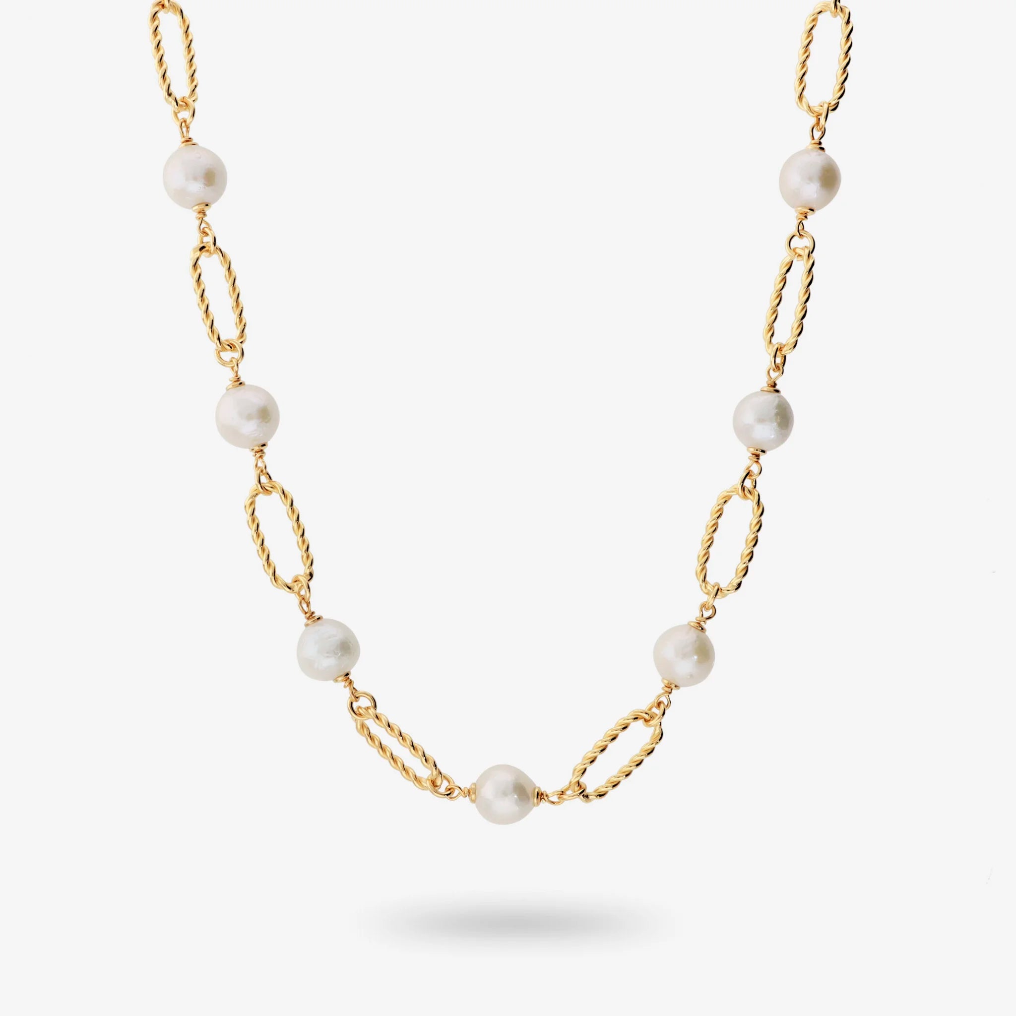 Collana con catena Figaro italiana da 5 mm placcata oro 14k, lunghezza Collana con catena Figaro italiana da 5 mm placcata oro 14k, lunghezza