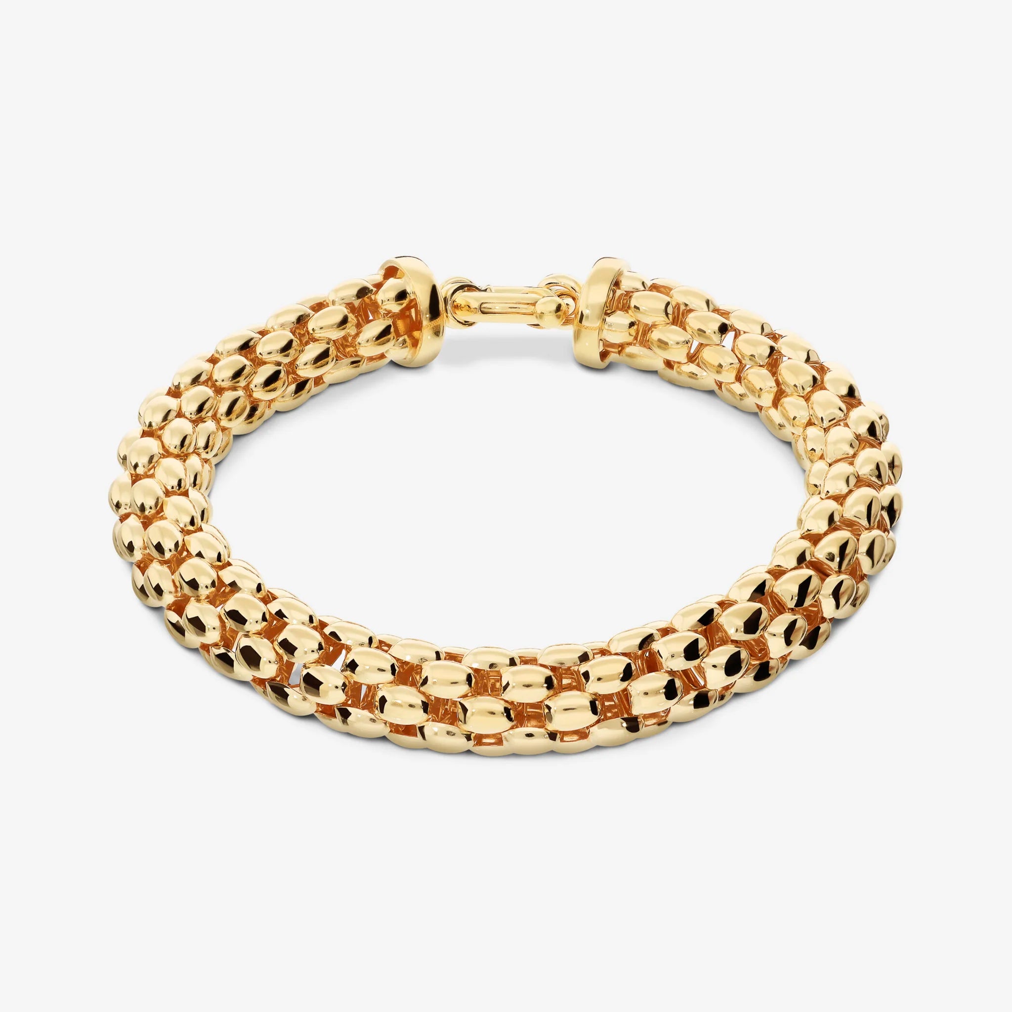 Bracciale Uomo Oro 18k 750 Bracciale A Catena Ancoraggio Puffato In Oro Giallo 10K - Stile Gucci, Unisex, Regolabile Bracciale Catena Maglia Ancoraggio - Foto 4