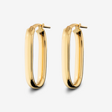 Medium Elongated Oval Earrings in 18Kt Yellow Gold plated 925 Silver