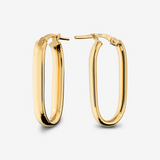 Medium Elongated Oval Earrings in 18Kt Yellow Gold plated 925 Silver