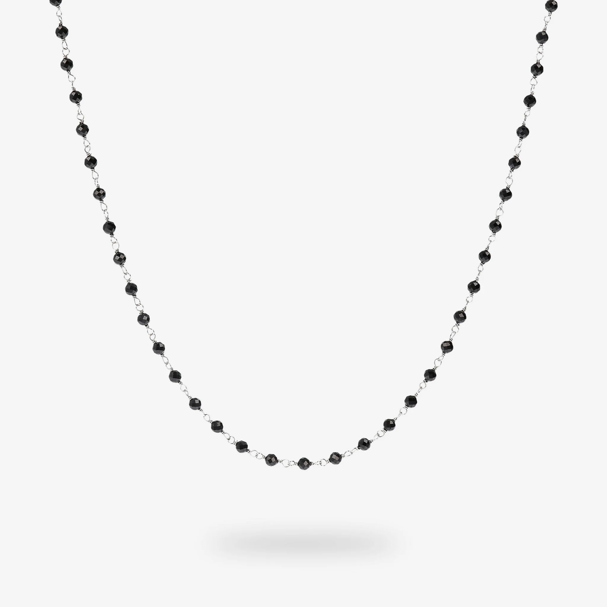 I-be, Collana In Spinello Nero, Diametro 2 Mm, Chiusura A