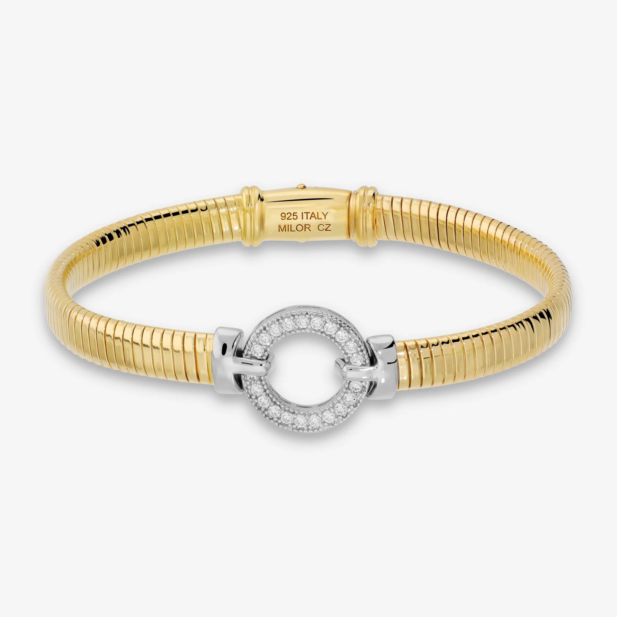 Bracciale in Argento 925% color Oro e Argento con Zirconi – Urso Gioielli