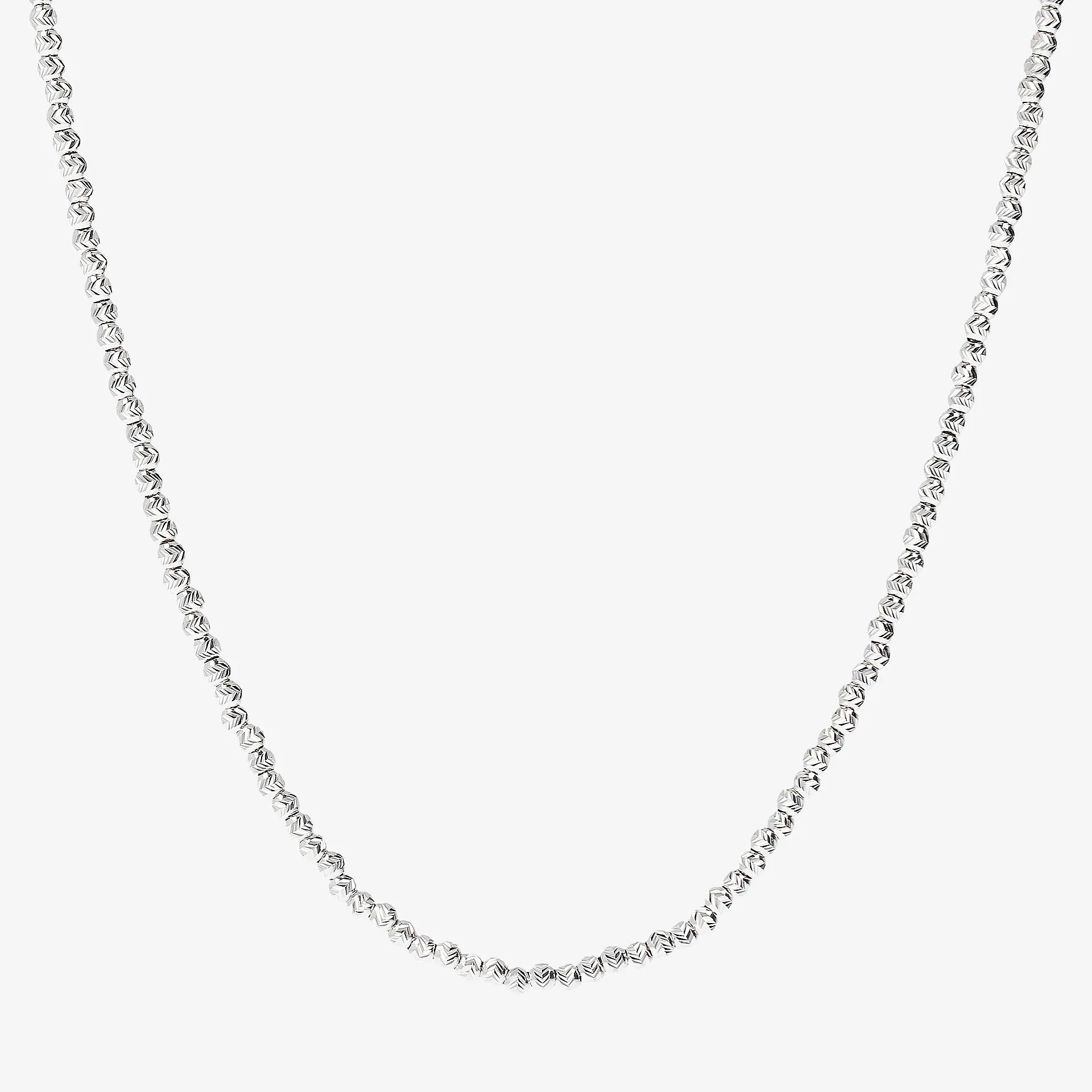 NKlaus Collana A Sfere Diamantate In Argento 925 – Larghezza 1,5 Mm, Lunghezza 40 Cm – Gioiello Donna Elegante (Peso 2,72 G)