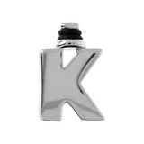 DUO Smooth Letter Charm in Rhodium plated 925 Silver