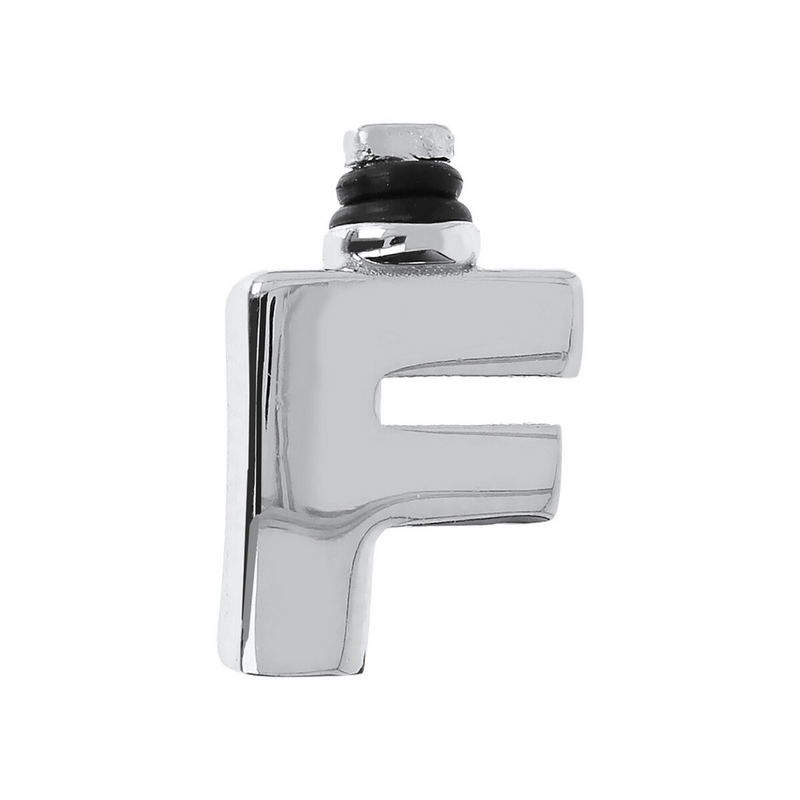 DUO Smooth Letter Charm in Rhodium plated 925 Silver