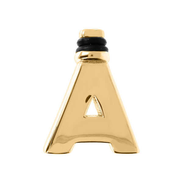 DUO Smooth Letter Charm in 18Kt yellow Gold plated 925 Silver