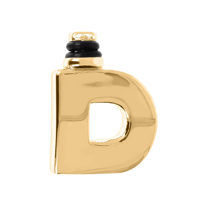 DUO Smooth Letter Charm in 18Kt yellow Gold plated 925 Silver