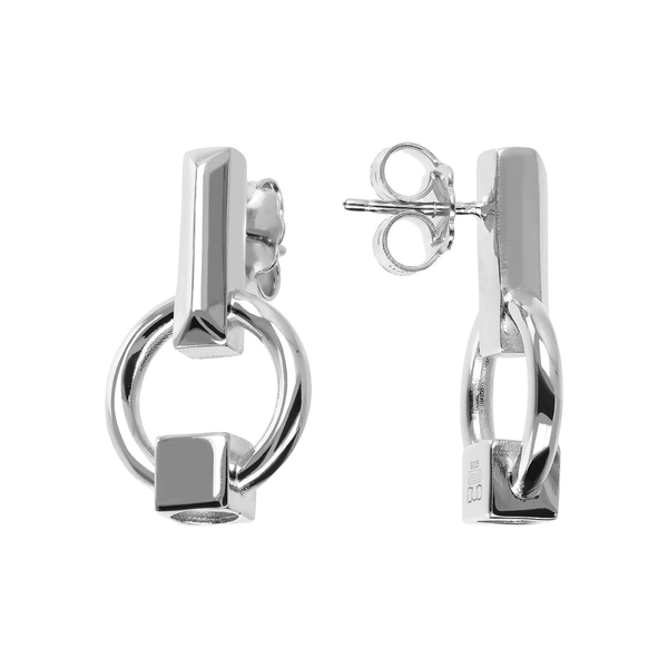 DUO earrings in Rhodium plated 925 Silver