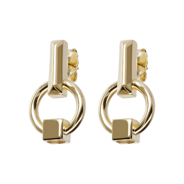 DUO-Ohrringe aus 18 Karat Gelbgold vergoldetem 925er Silber