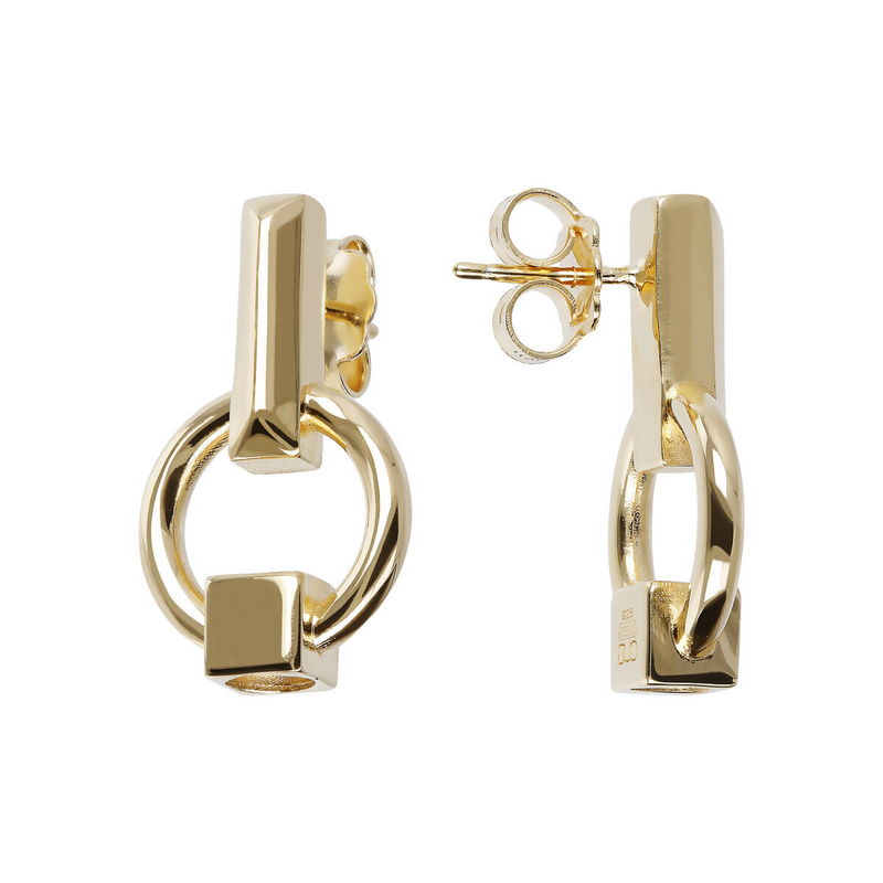 DUO earrings in 18Kt yellow gold plated 925 silver