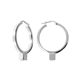 DUO Hoop Earrings in Rhodium plated 925 Silver