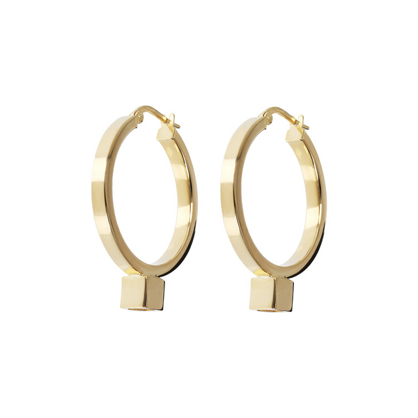 DUO Hoop Earrings in 18Kt Yellow Gold Plated 925 Silver