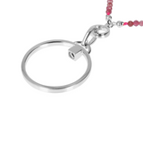 DUO Necklace with Pink Tourmaline in Rhodium plated 925 Silver