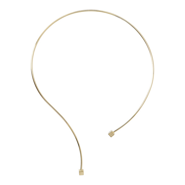 Semi-rigid DUO necklace in 18Kt yellow gold plated 925 silver