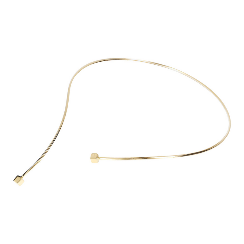 Semi-rigid DUO necklace in 18Kt yellow gold plated 925 silver