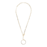 DUO Elongated Oval Link Necklace with Removable Pendant in 18Kt Yellow Gold Plated 925 Silver