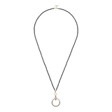 DUO Necklace with Black Spinel in 18Kt yellow Gold plated 925 Silver