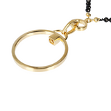 DUO-Halskette mit schwarzem Spinell aus 18 Karat Gelbgold plattiertem 925er Silber