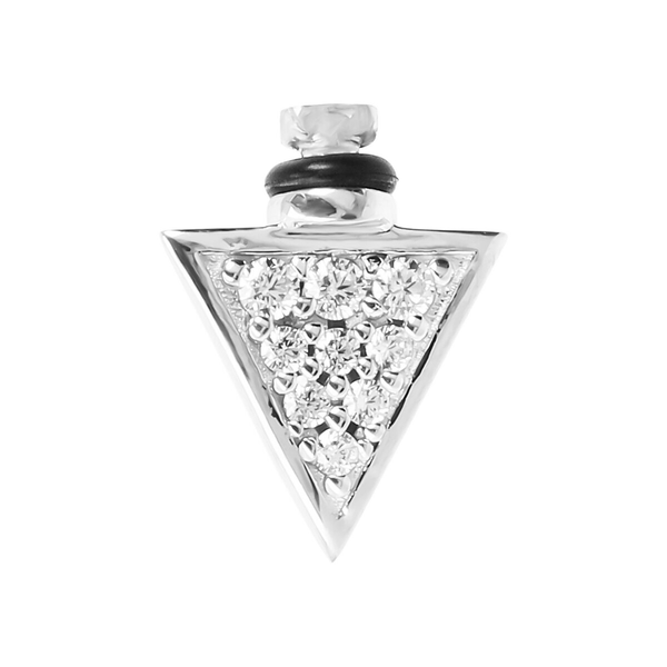 DUO Arrow 'Straight to the Point' Charm with Cubic Zirconia Pavé in Rhodium Plated 925 Sterling Silver