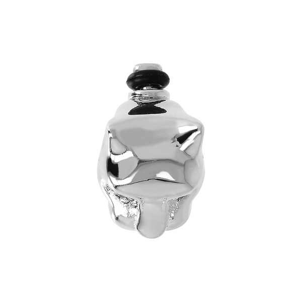 DUO Panther Charm with Cubic Zirconia in 925 Sterling Silver Rhodium Plated