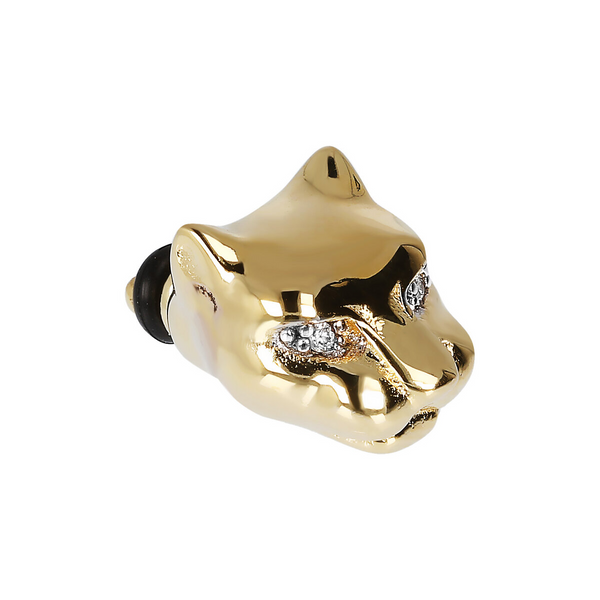 DUO Panther Charm with Cubic Zirconia in 18Kt Yellow Gold plated 925 Silver