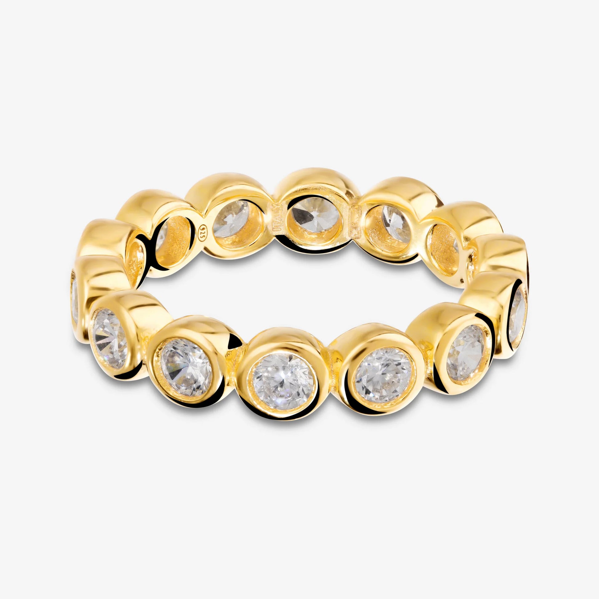 Ring aus 925er Silber mit 18 Karat Gelbgoldbeschichtung und Zirkonia