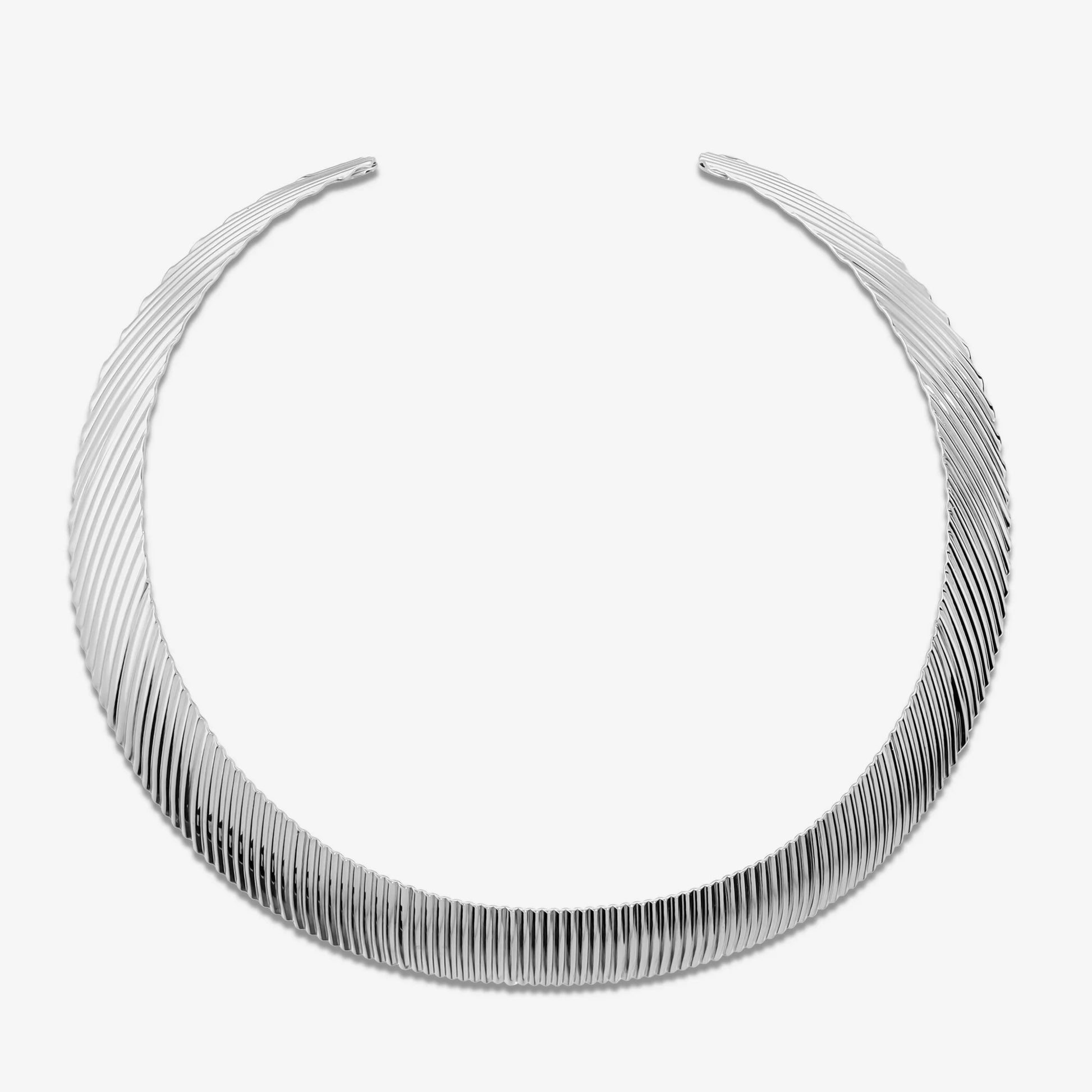 Collana Choker Rigida Graduata Finitura Plissé