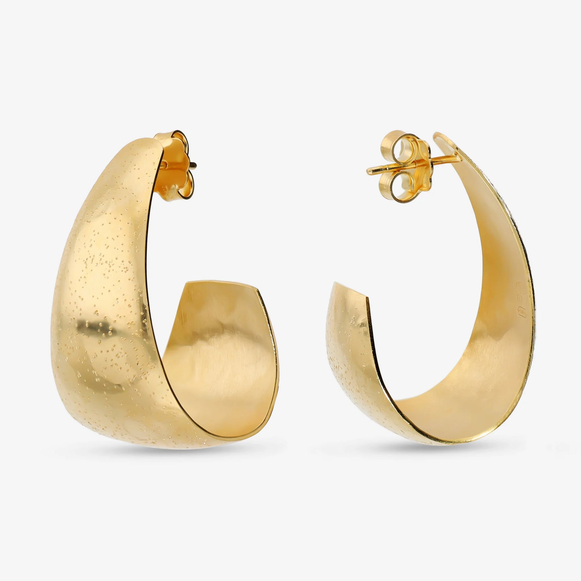 Orecchini Graduati Bombati in Argento 925 placcato Oro Giallo 18Kt