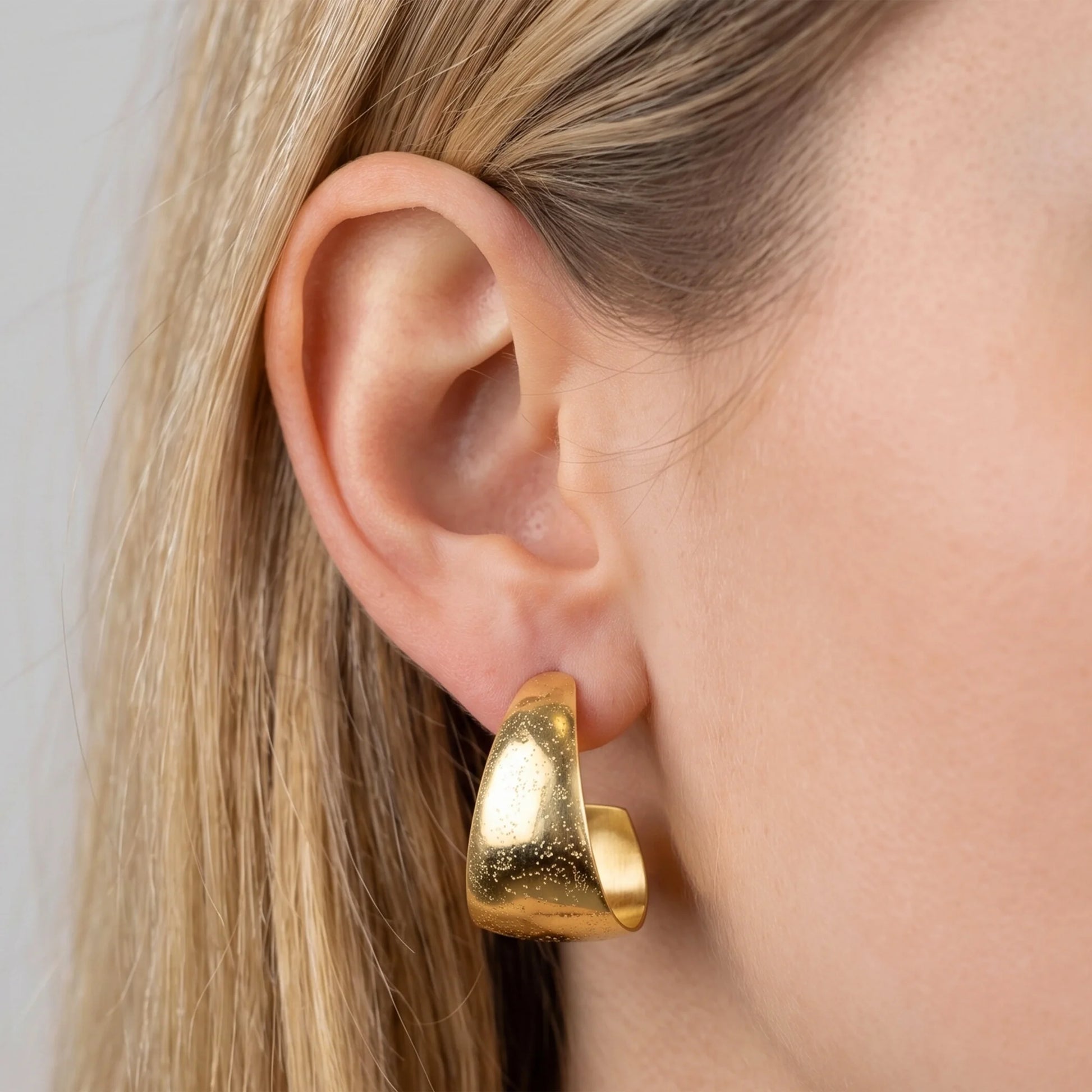 Orecchini Graduati Bombati in Argento 925 placcato Oro Giallo 18Kt