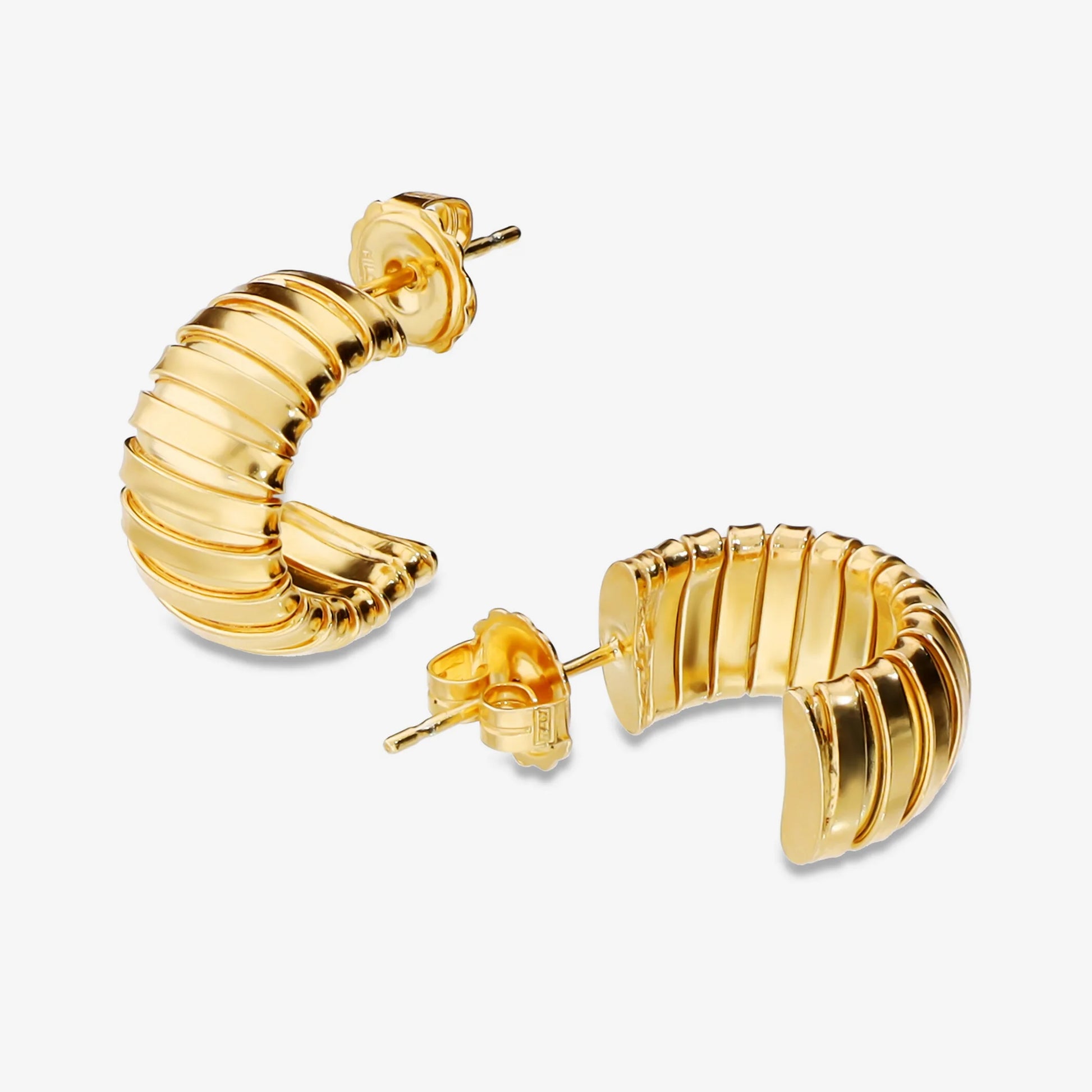 Orecchini Semicerchio Design Tubogas in Argento 950 placcato Oro Giallo 18Kt