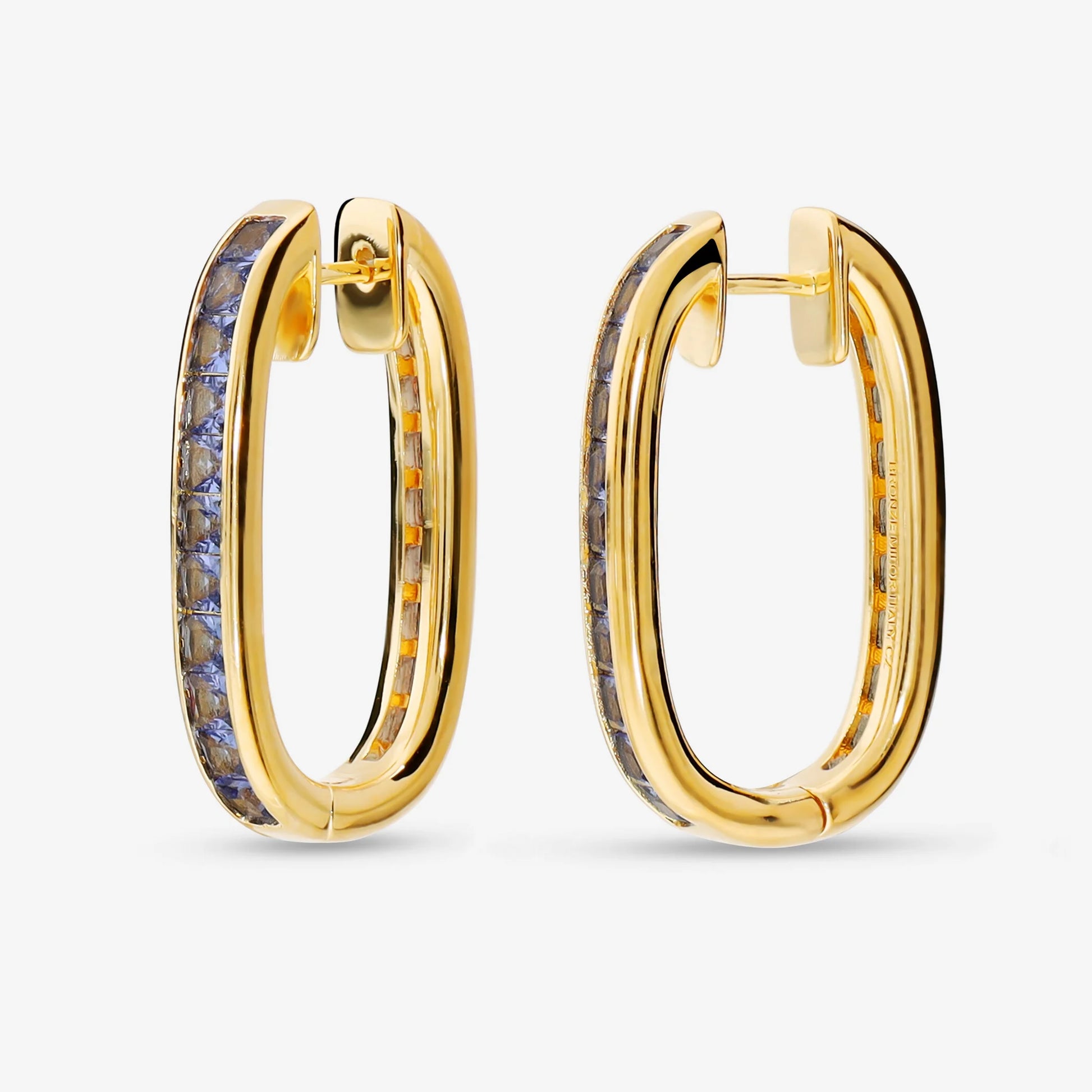Orecchini a Cerchio Ovali con Prisma Gem Tanzanite