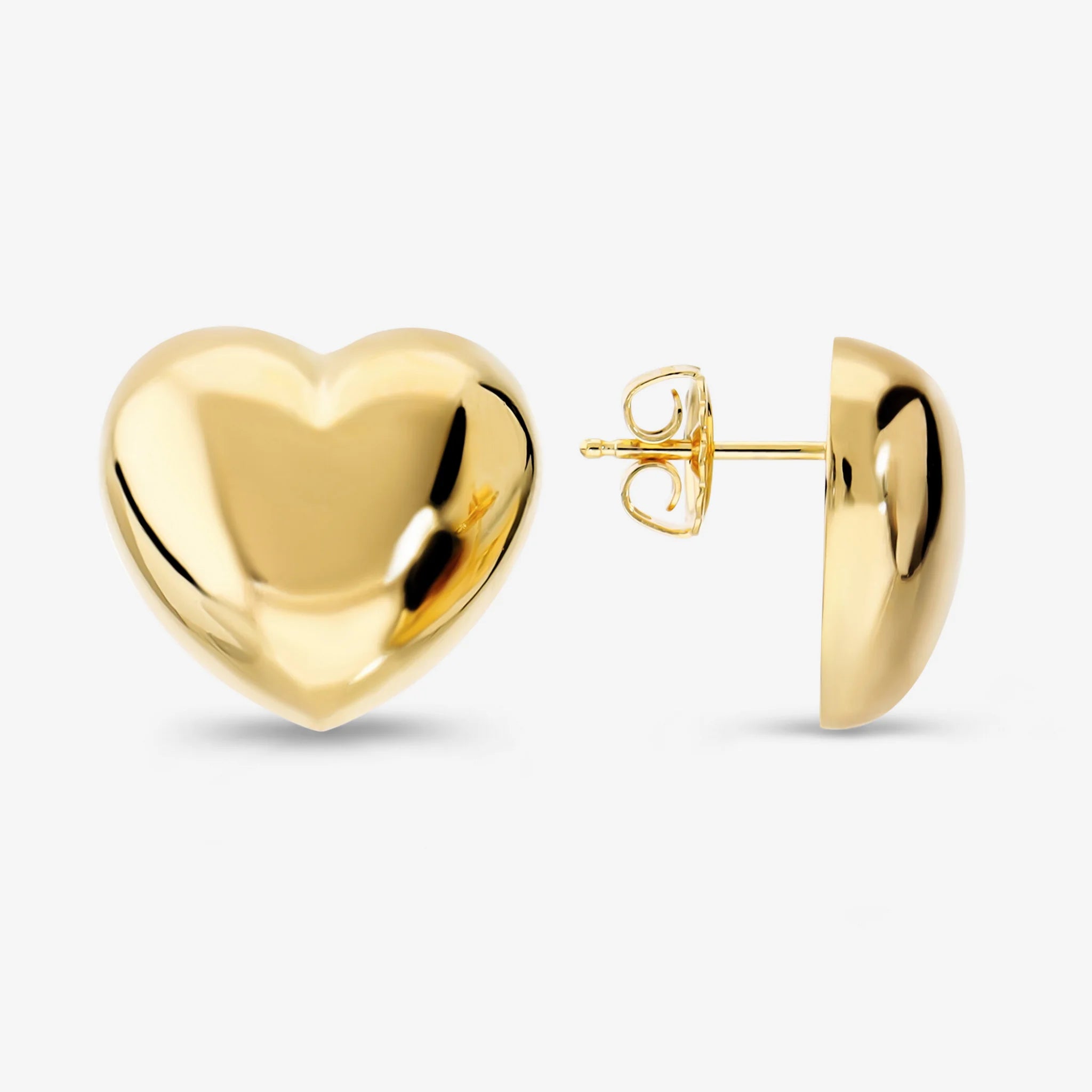 Orecchini Cuore a Lobo Lucidi placcati Oro 18kt