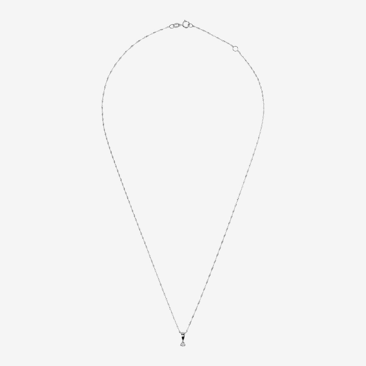 Collier à maillons Singapour en or 375 avec diamant cultivé en laboratoire de 0,08 ct