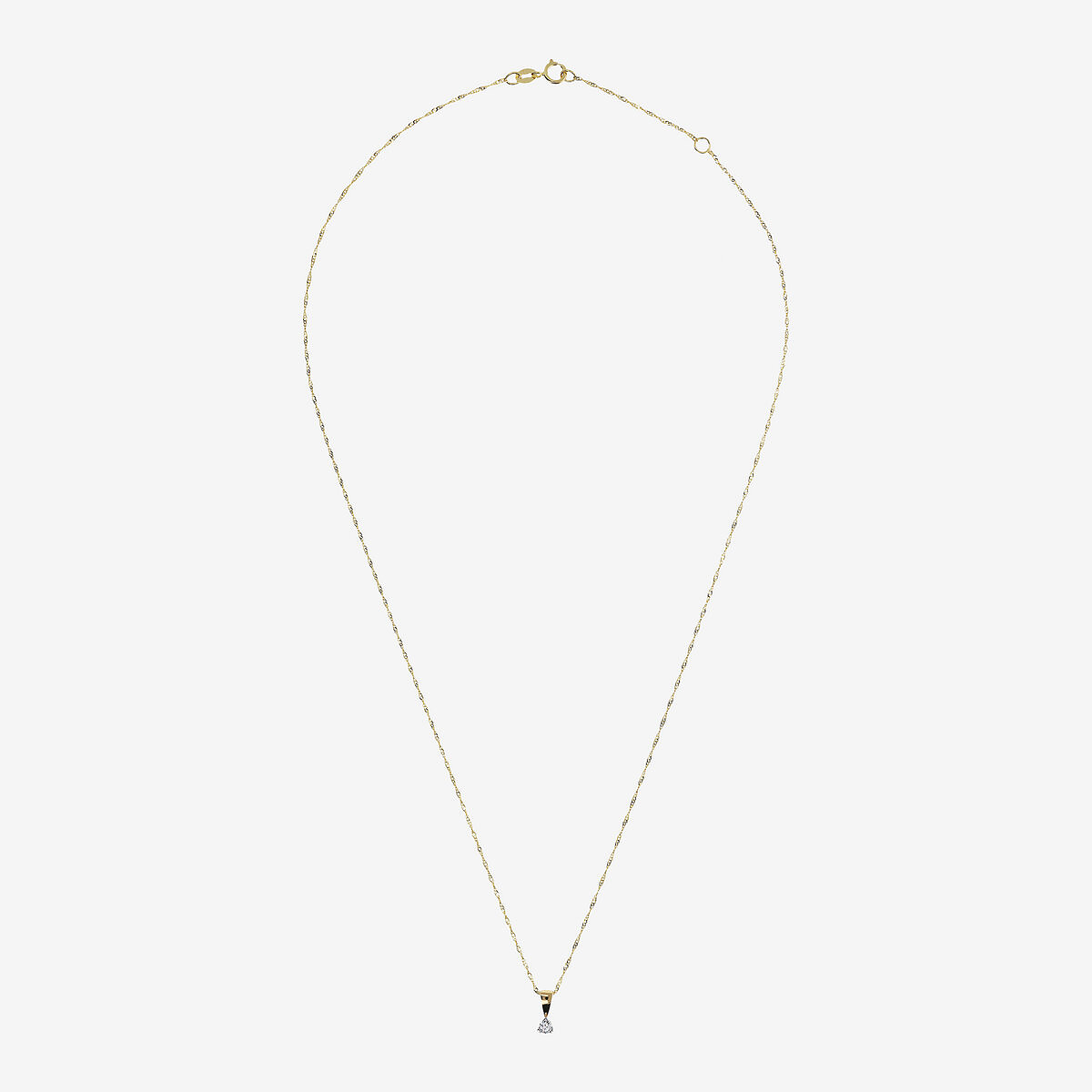 Collier à maillons Singapour en or 375 avec diamant cultivé en laboratoire de 0,08 ct