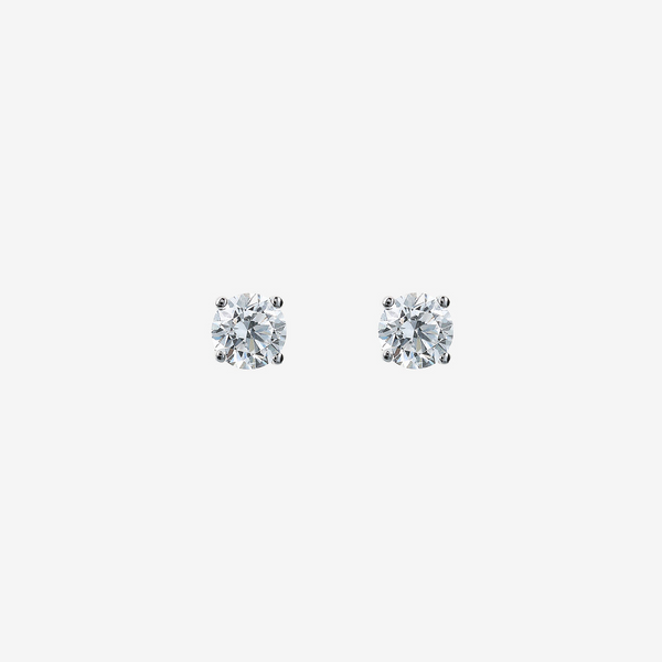 Orecchini Punto Luce Oro Bianco 375 con Diamanti Lab Grown 0.6Ct