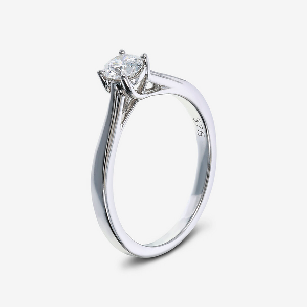Solitärring aus 375er Weißgold mit 0,33 ct Lab-Grown-Diamant