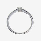 Anello Solitario Oro Bianco 375 con Diamante Lab Grown 0.08Ct