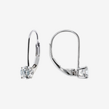 Boucles d'oreilles pendantes en or blanc 375 avec diamants cultivés en laboratoire de 0,5 ct