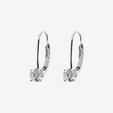 Boucles d'oreilles pendantes en or blanc 375 avec diamants cultivés en laboratoire de 0,5 ct