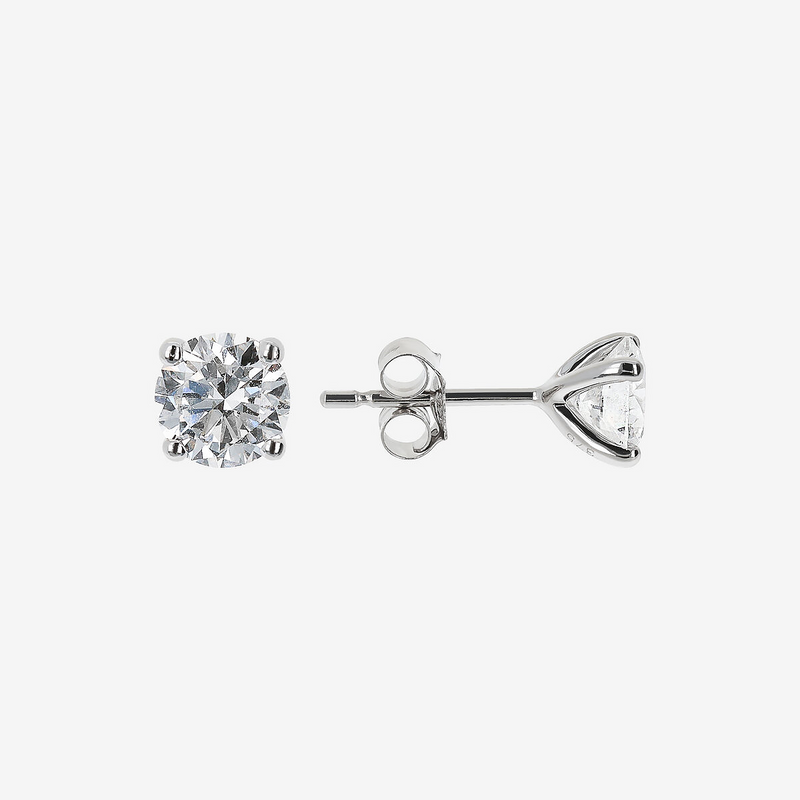 Boucles d'oreilles Light Point en or blanc 375 avec diamants cultivés en laboratoire de 0,1 ct