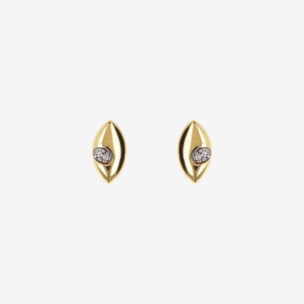 Orecchini Marquise Oro Giallo 375 con Diamanti Lab Grown 0.018Ct