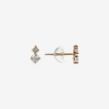 Boucles d'oreilles en or jaune 375 avec double diamant cultivé en laboratoire 0,26 ct