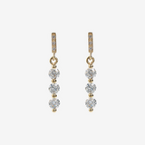 Boucles d'oreilles pendantes en or jaune 375 avec diamants cultivés en laboratoire 0,24 ct