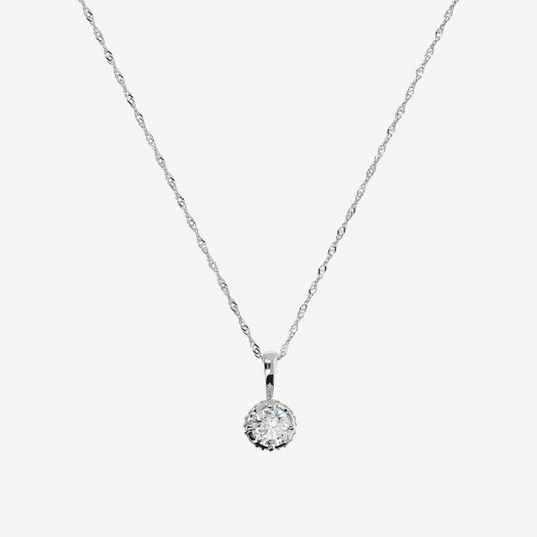 Singapore Mesh-Halskette aus 375er Weißgold mit Light Point und Pavé aus im Labor gezüchteten Diamanten von 0,51 ct
