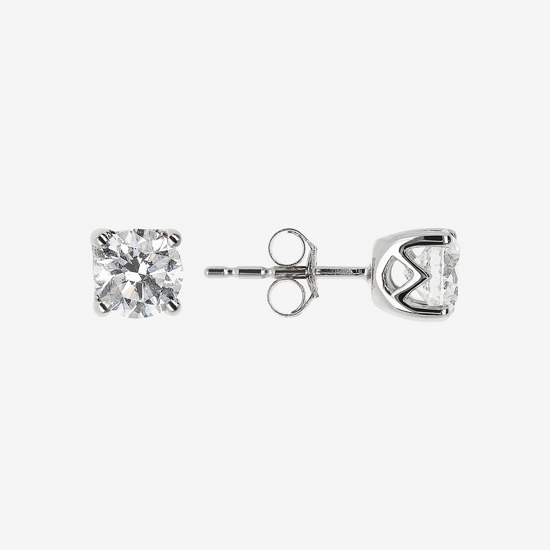 Boucles d'oreilles Light Point en or blanc 375 avec diamants cultivés en laboratoire 1 carat
