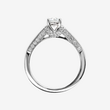 Anello Solitario Oro Bianco 375 con Pavé e Diamante Lab Grown 0.75Ct