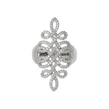 Openwork Intertwining Ring with Cubic Zirconia