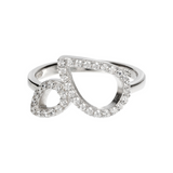 Ring with Double Drop Element in Cubic Zirconia