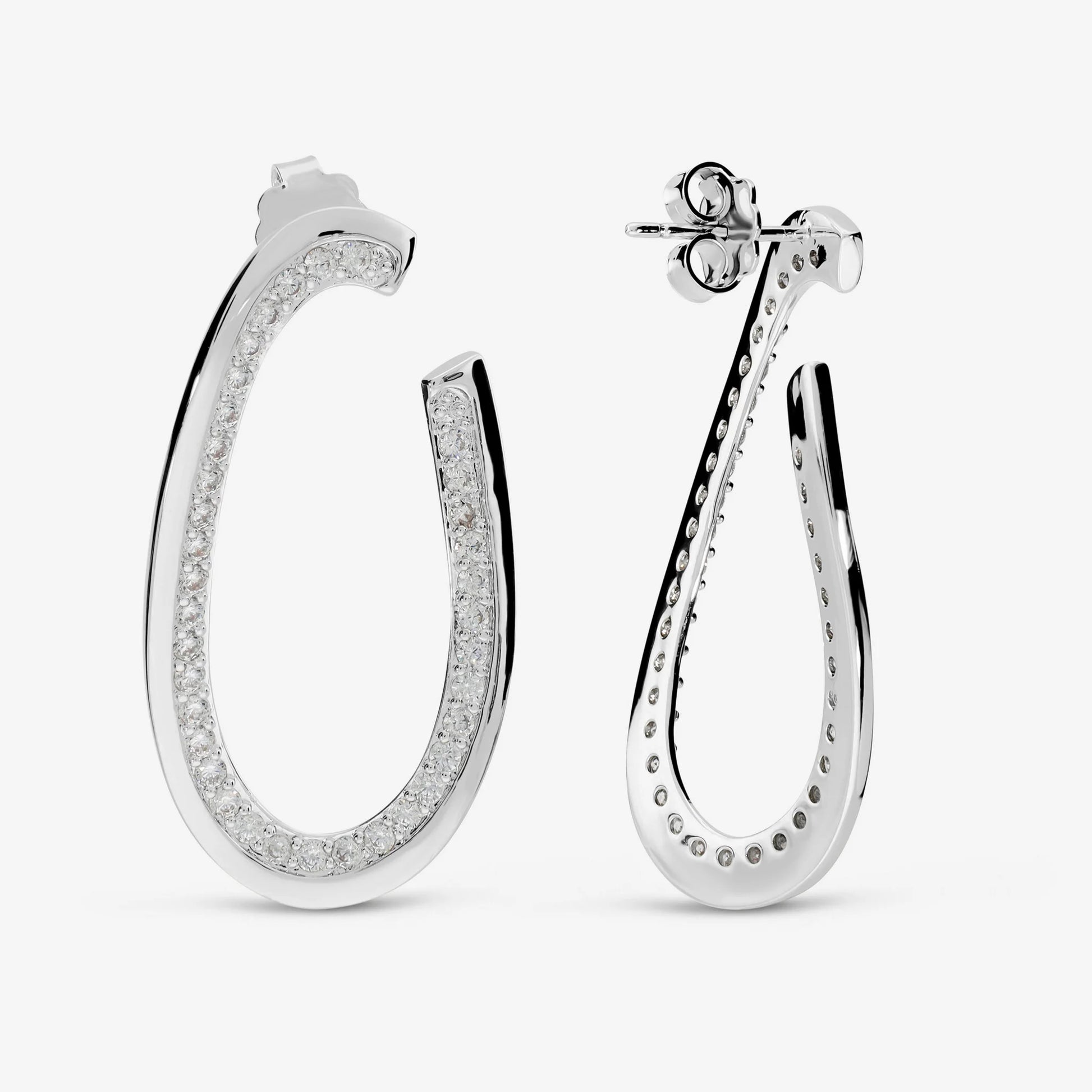 Orecchini a Cerchio Semi Aperti con Cubic Zirconia