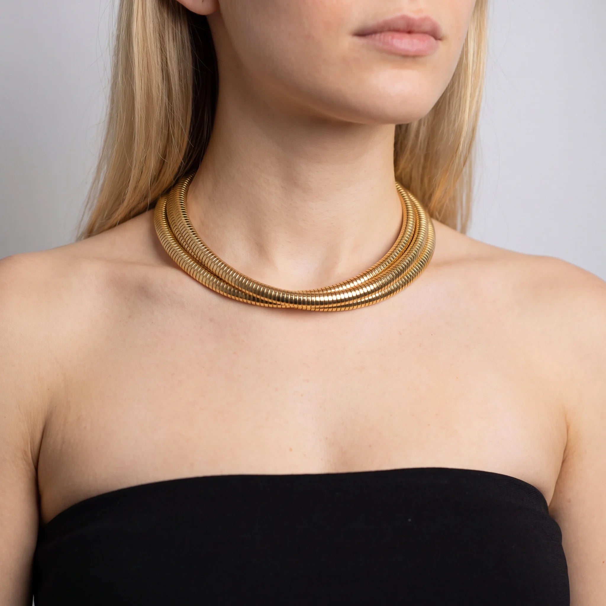 Collana Girocollo Tripla Maglia Tubogas
